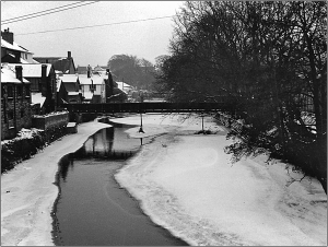 River Ogmore viewed from the Old Bridge - January 1963